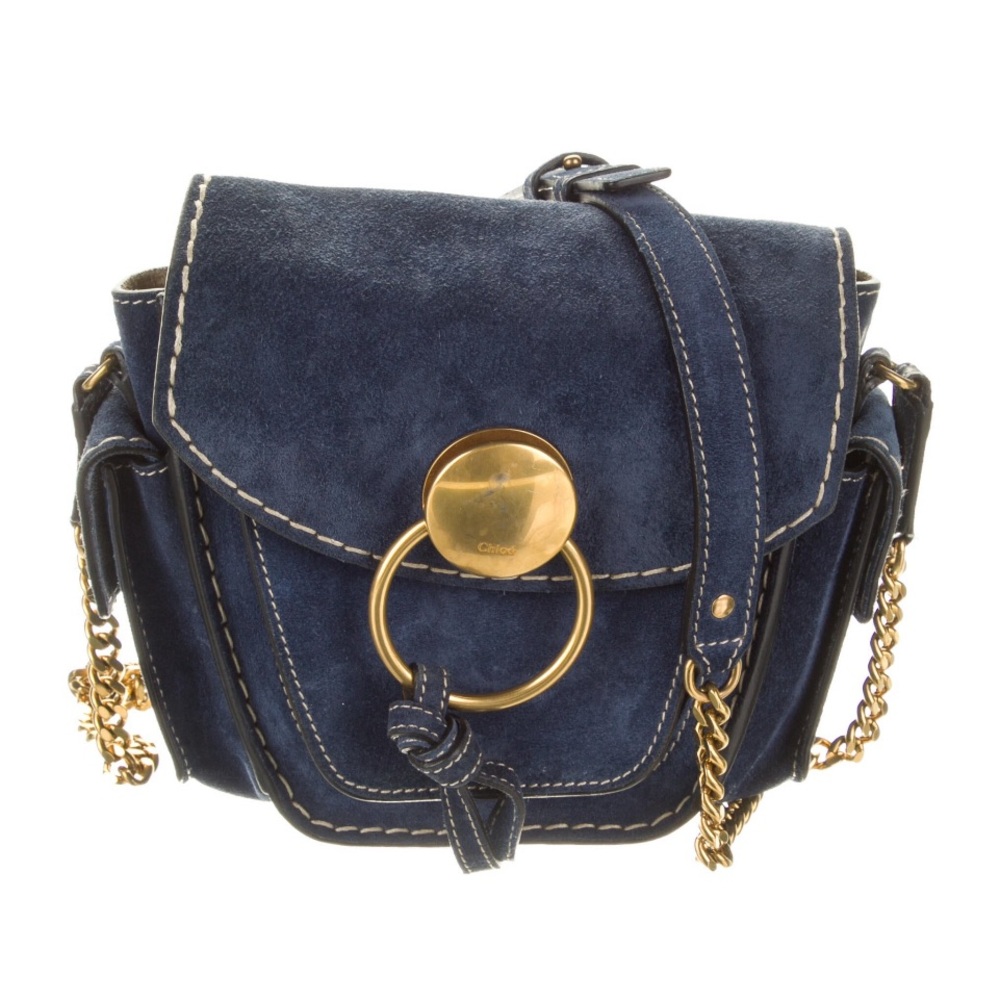 Chloe Blue Suede Shoulder Bag